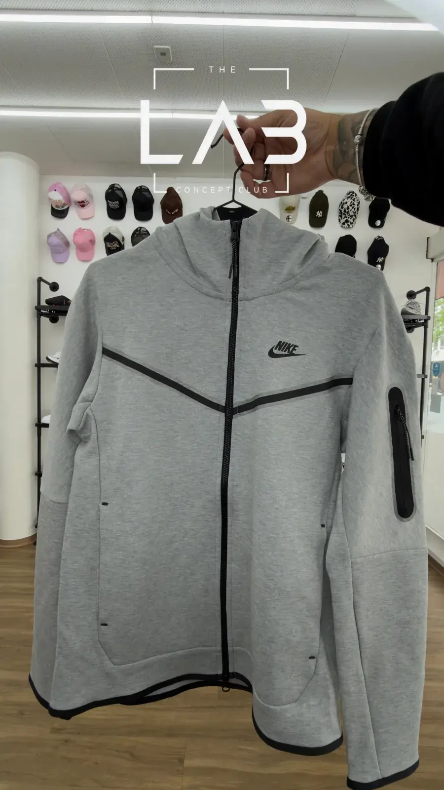 Nike Sportswear Tech Fleece Full-Zip Hoodie & Joggers Set Dark Heather Grey/Black